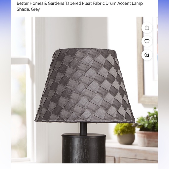Better Homes & Gardens Gray Small Tapered Pleat Fabric Lamp Shade - Picture 8 of 16